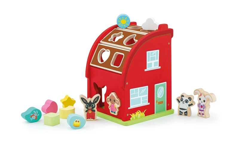 Trudi Sevi Shapes Interlocking House of Bing (12 Pieces) by Wooden Games Puzzle Bing - Christmas and Birthday Gift for Children | 18 x 18 x 25 cm | Bing Collection | Model TUE67000