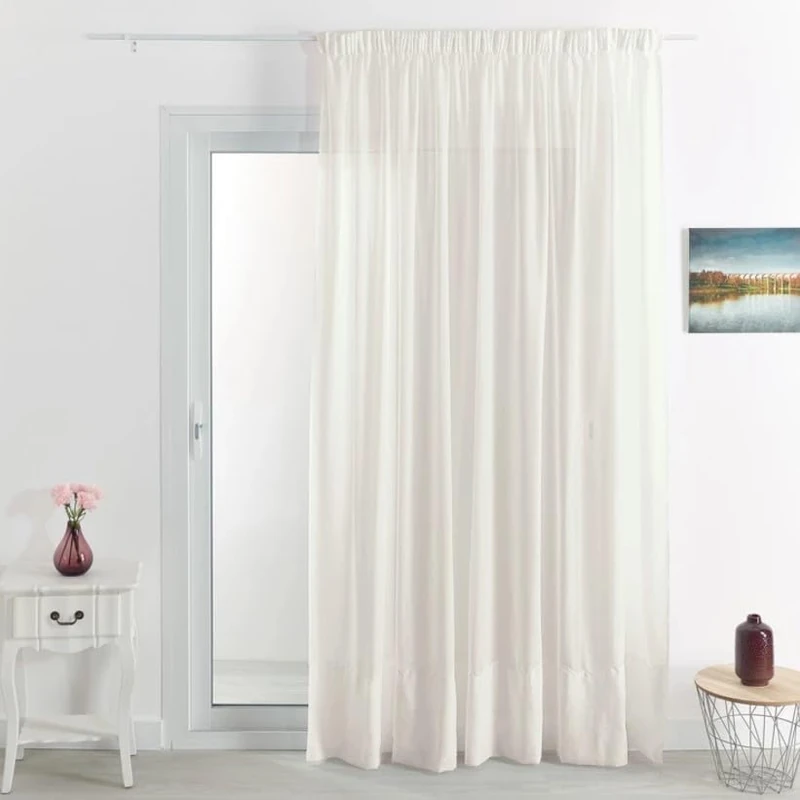 HomeMaison.com Cornely Embroidered Net Curtain White 240 x 240 cm