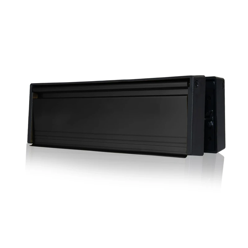 Xfort MailPlate 12" Letterplate Matt Black, Premium Draught Proof Postal Letterbox, Telescopic Sleeved Letter Box For Wooden, Composite And uPVC Midrail Doors With 40-80mm Door Thickness.