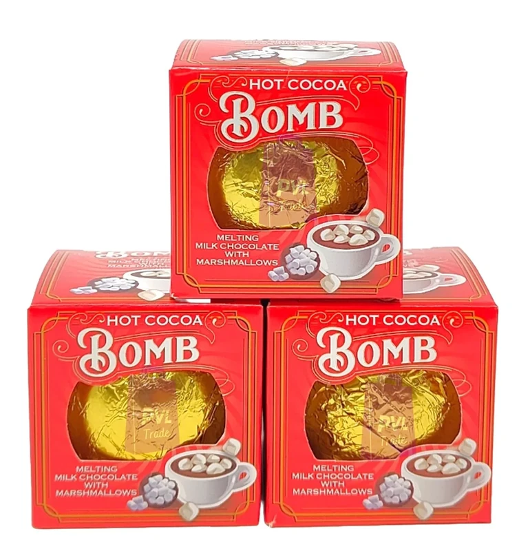 Hot Cocoa Bomb - Milk Chocolate with Marshmallows - Pack of 3