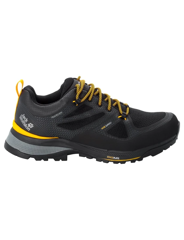 Jack Wolfskin Force Striker Texapore Low M, Walking Shoe, Black/Burly Yellow XT,