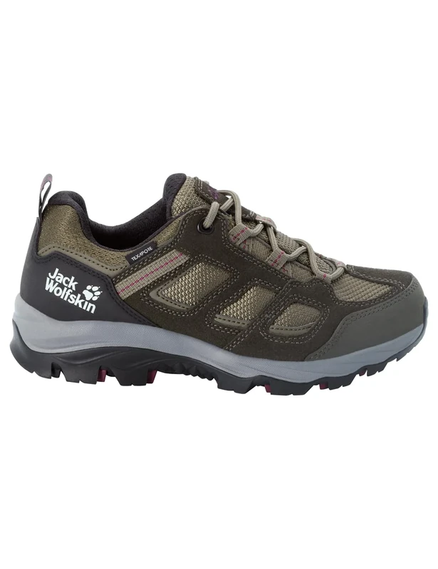 Jack Wolfskin Vojo 3 Texapore Low W, Walking Shoe, Khaki/Burgundy,