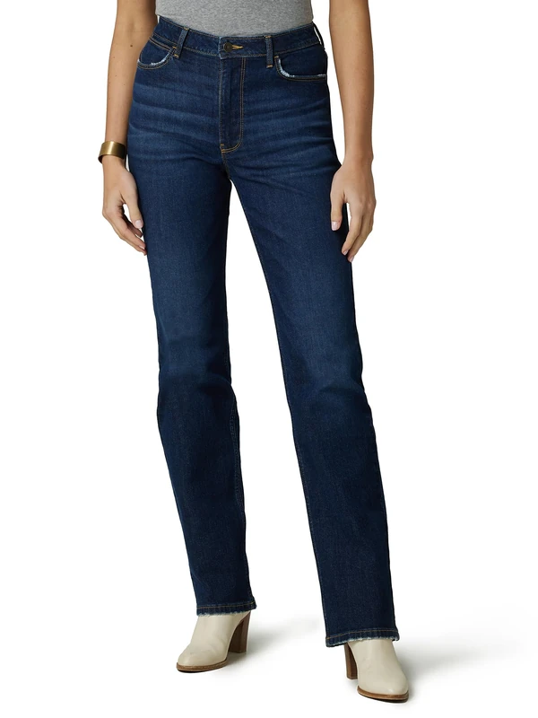 Wrangler Women's High Rise True Straight Fit Jean, Berry Dark, 0-32