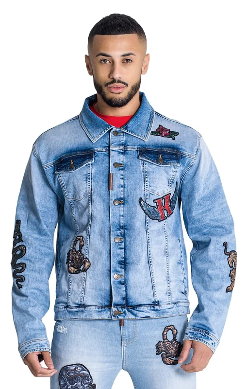 Gianni Kavanagh Men's Light Blue Royals Denim Jacket, XXL - Image 1