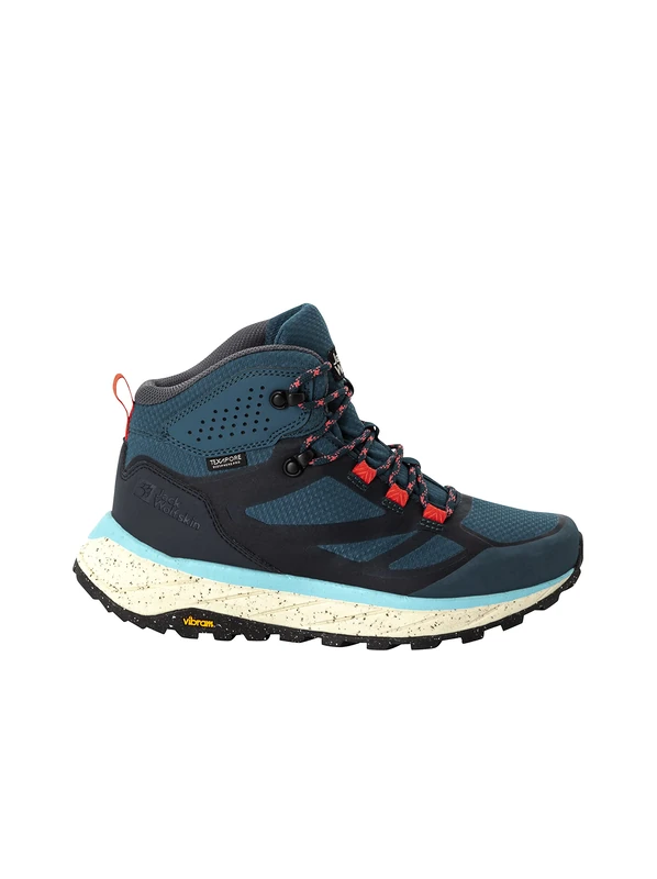 Jack Wolfskin TERRAVENTURE Texapore MID W, Walking Shoe, Blue/Coral,