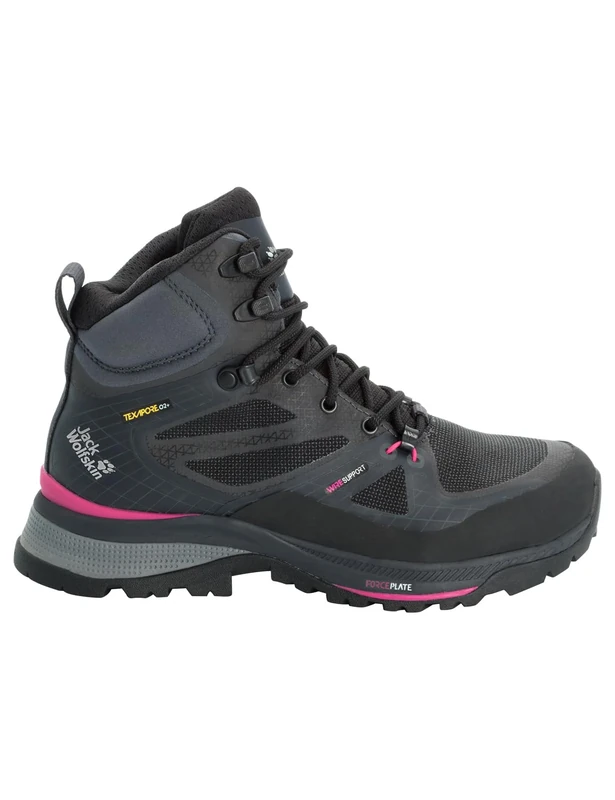 Jack Wolfskin Force Trekker Texapore MID W, Walking Shoe, Black/Pink,