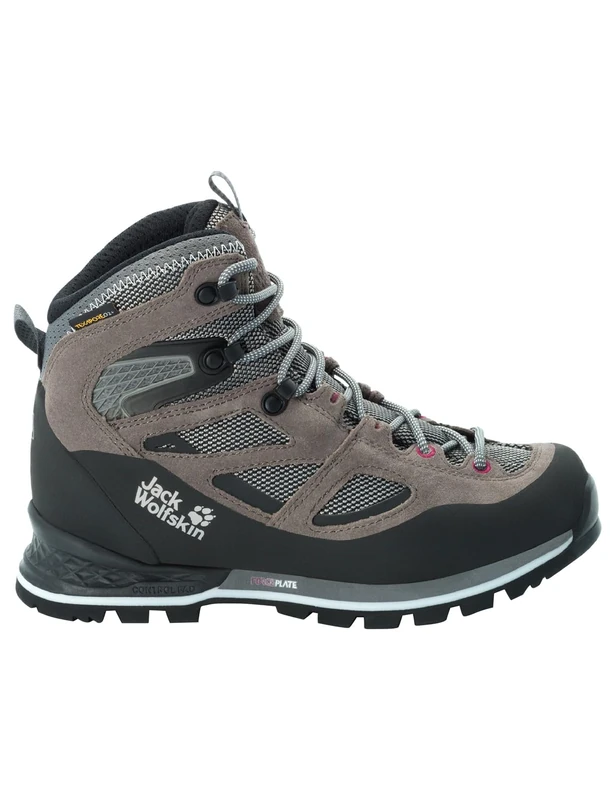 Jack Wolfskin Force Crest Texapore MID W, Walking Shoe, Tarmac Grey/Pink,