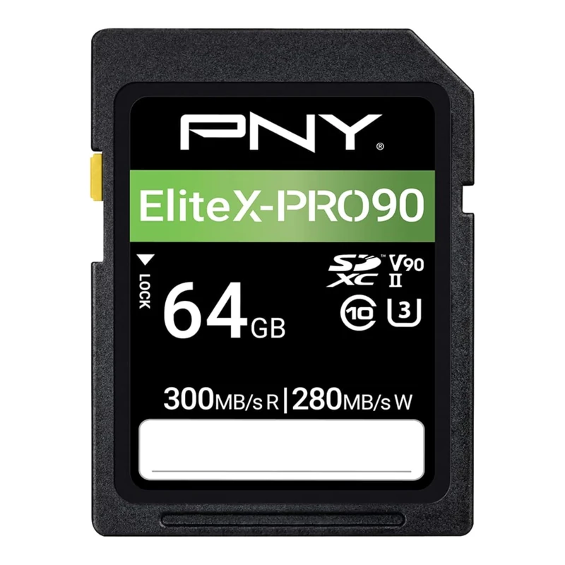 PNY 64GB X-PRO 90 Class 10 U3 V90 UHS-II SD Flash Memory Card