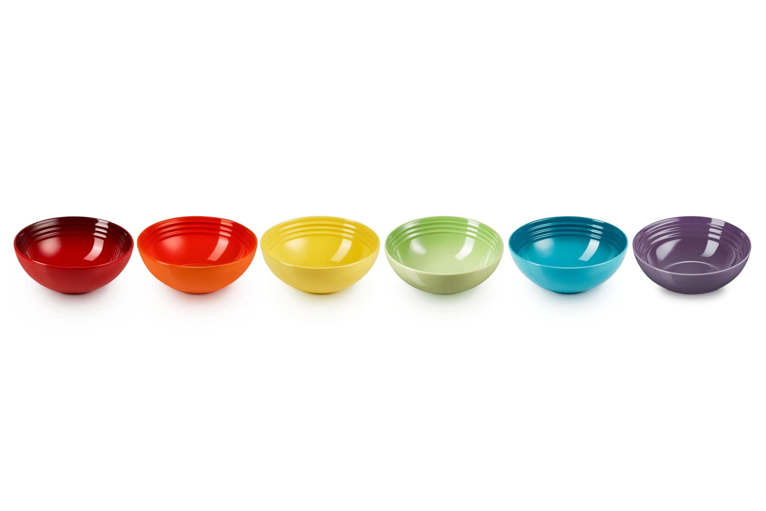 Le Creuset Stoneware Set of 6 Cereal Bowls, 650 ml, Rainbow, 79286168359006