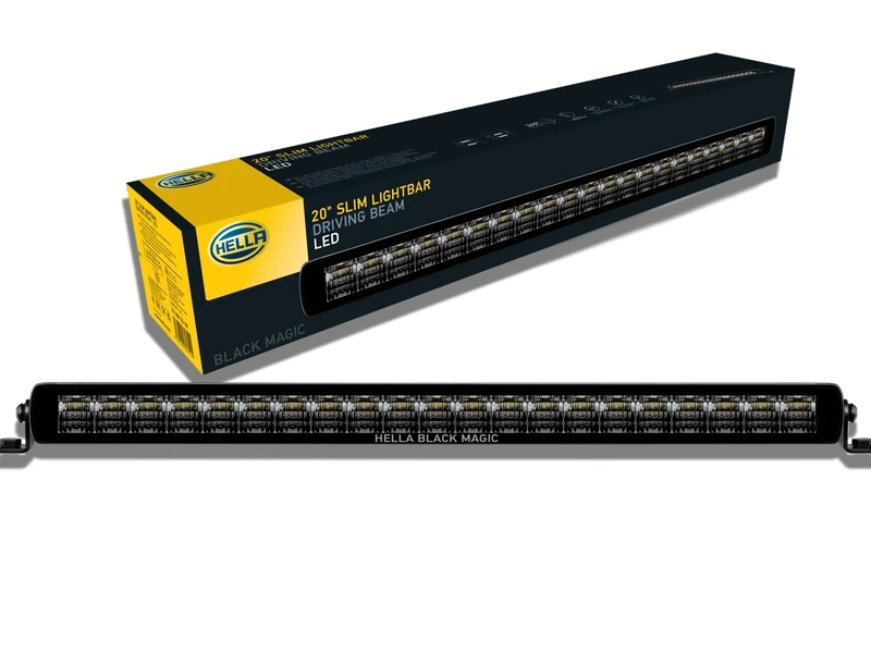 HELLA 1FJ 358 176-301 LED-Spotlight - Black Magic Slim Lightbar 20" - 12/24V - mounting - Cable: 2000mm - Plug: open cable ends