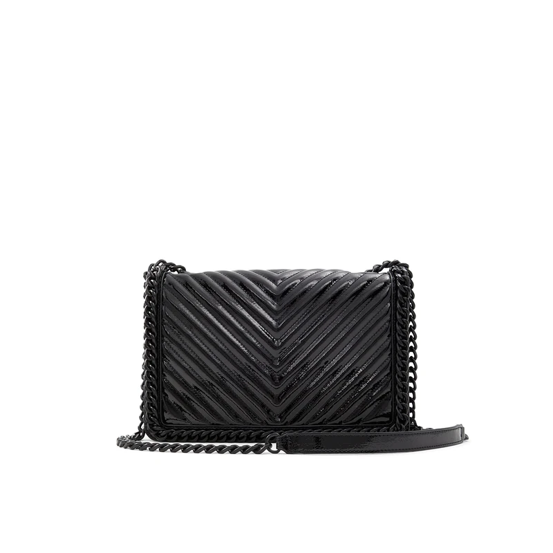 Aldo Women's Greenwald Crossbody Bag, Black Glossy, Medium - Image 1