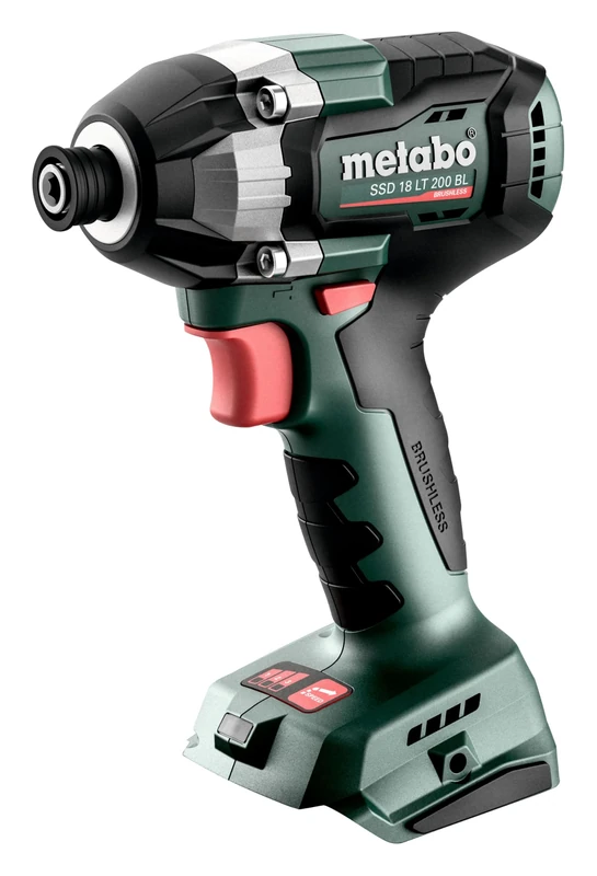 metabo Cordless Impact Wrench SSD 18 LT 200 BL - 18 V, 200 Nm Torque, 1/4 Inch Hexagon, 3 Speed Levels - Brushless Motor, LED Light, Compact & Powerful - Without Battery and Charger