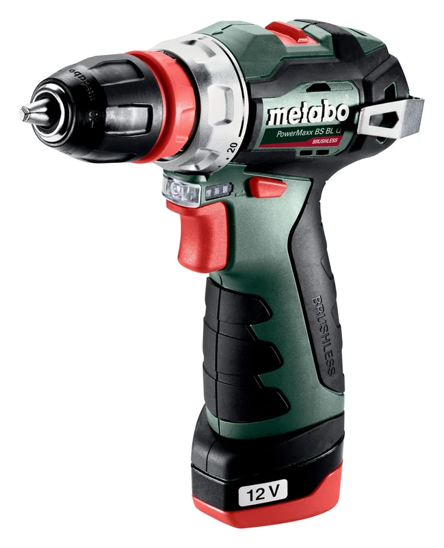 metabo PowerMaxx BS BL Q 601749500 Cordless Drill Driver 12 V 2 Ah Li-ion + 2 Batteries
