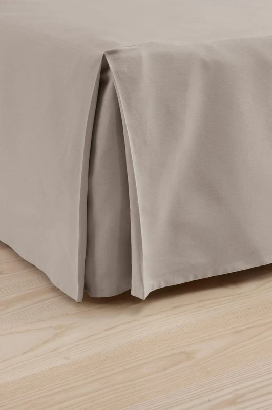 Jotex Colour Bed Skirt Organic Cotton Bed Skirt, Height 45 cm - Grey Beige, 160 x 200 cm