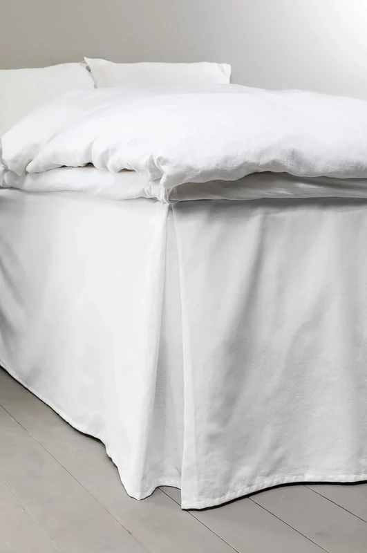 Jotex Colour Bed Skirt Organic Cotton Bed Skirt, Height 60 cm - White, 160 x 200 cm
