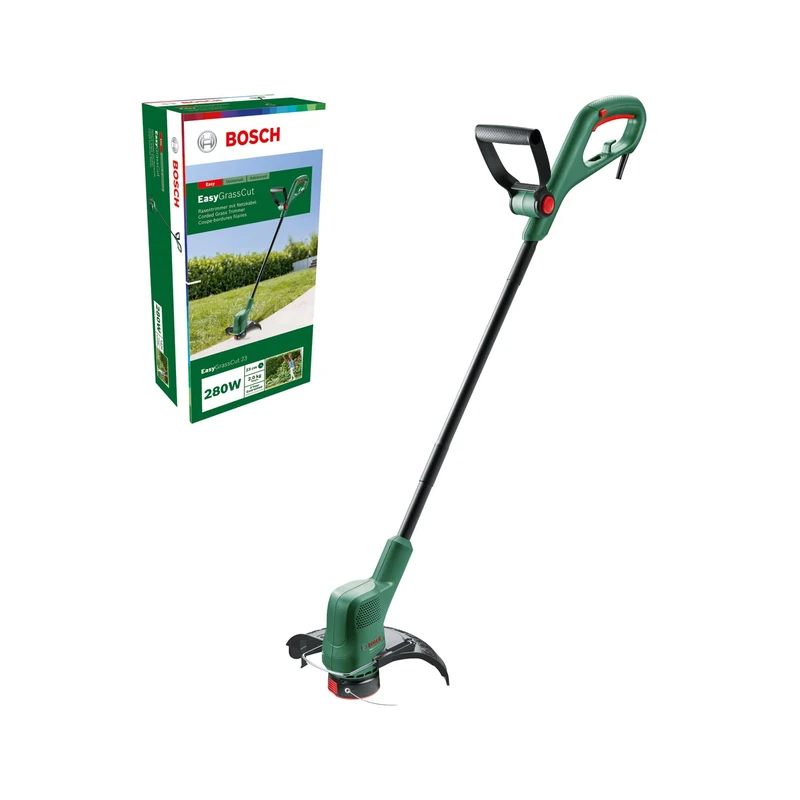 Bosch EasyGrassCut 23 Electric Grass Trimmer (280 Watt, Cutting Circle Diameter 23 cm, in Box) [Energy Class A+++], Green