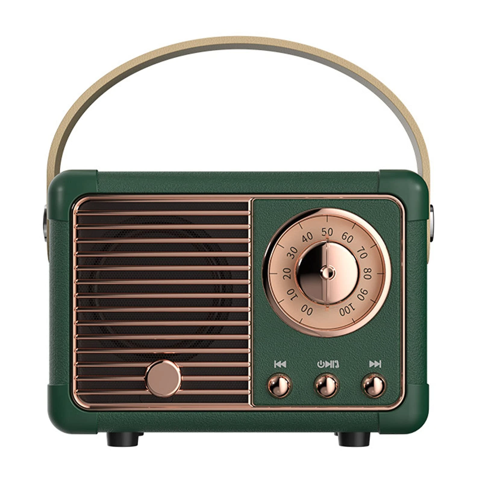 Retro Bluetooth Speaker, Vintage Speaker with Old Fashioned Classic Style,Loud Volume, Bluetooth 5.0 Wireless Connection, Support TF Card, U Disk and AUX Audio Input (Green)