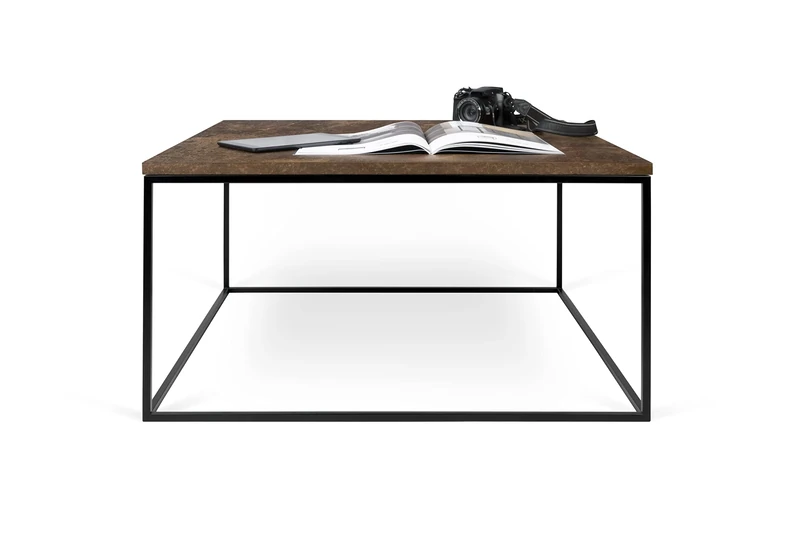 TemaHome Coffee Table, Metal Melamine, Oxidized Effect, 75x75x40
