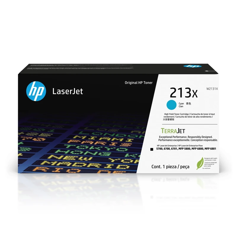 HP 213X High Yield Cyan Original LaserJet Toner Cartridge