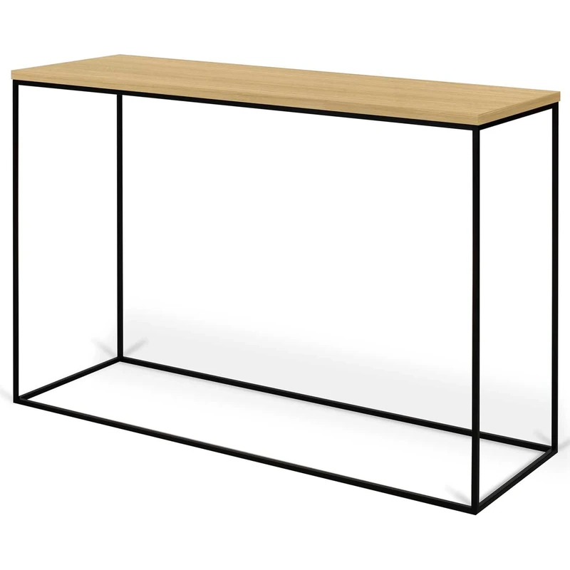 TemaHome Console Table, Metal Oak, Beech Wood, 120x40x76