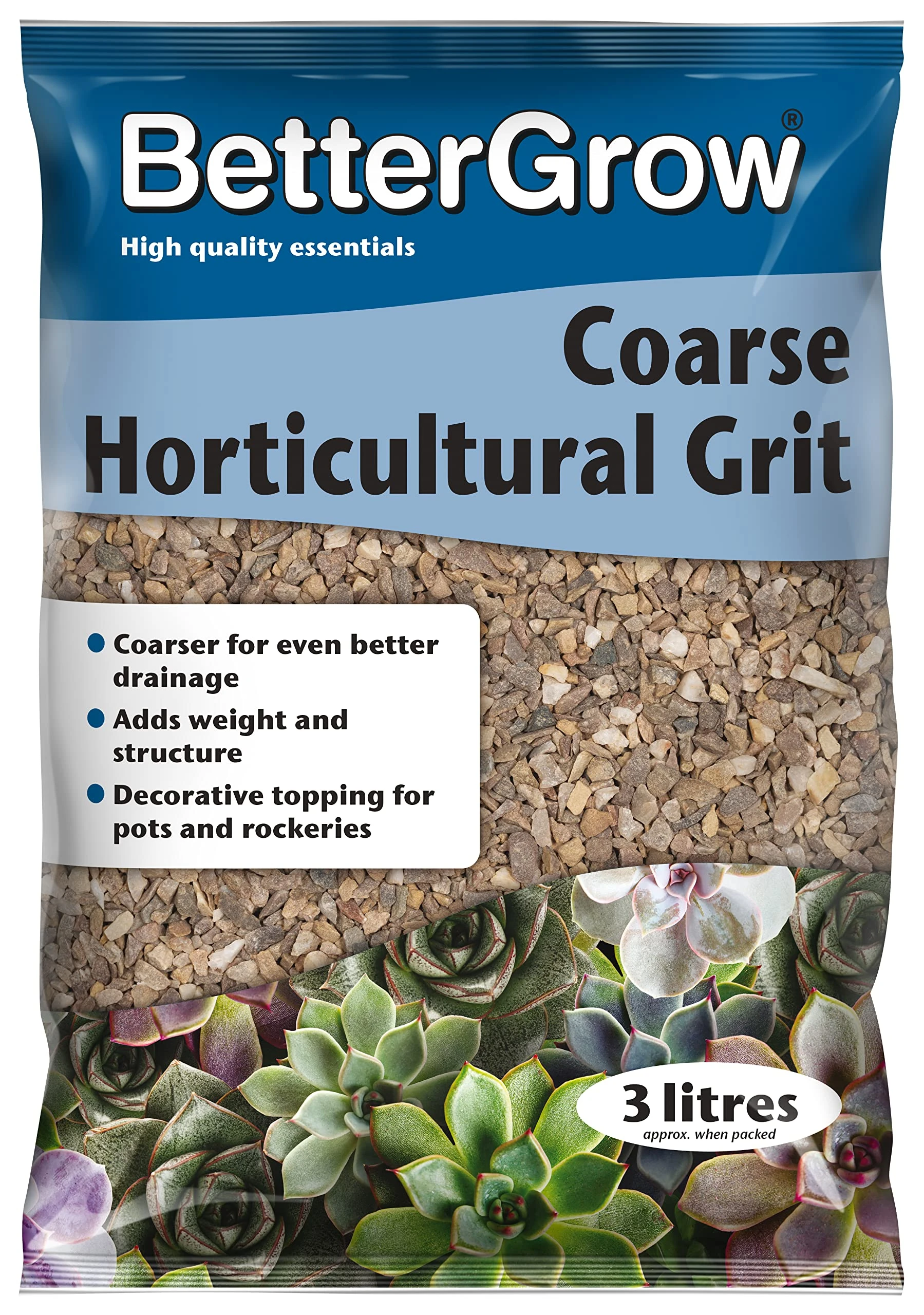 Growth Technology Ltd MDBGHG3 BetterGrow Coarse Horticultural Potting Grit, 3L Bag