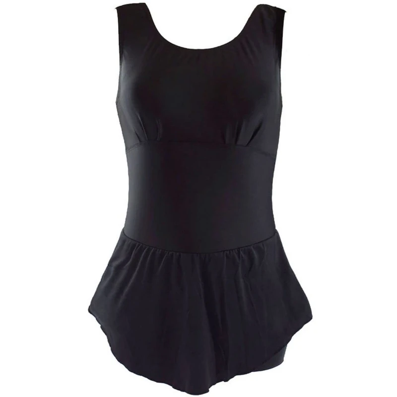 Splash About Ladies Swimming Costume with Skirt and Inbuilt Incontinence Protection, Black, L