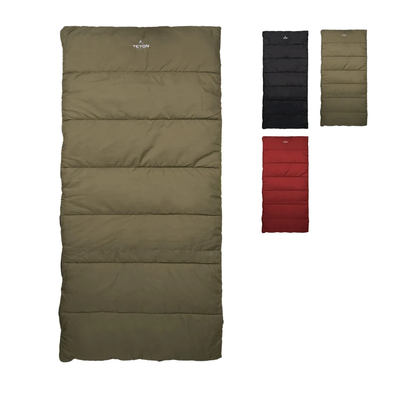 TETON Sports Evergreen Queen Size Sleeping Bag- Double Sleeping Bag – A Warm Bag The Whole Family can Enjoy – Great Sleeping Bag for Camping, Hunting and Base Camp.,Olive/Stone