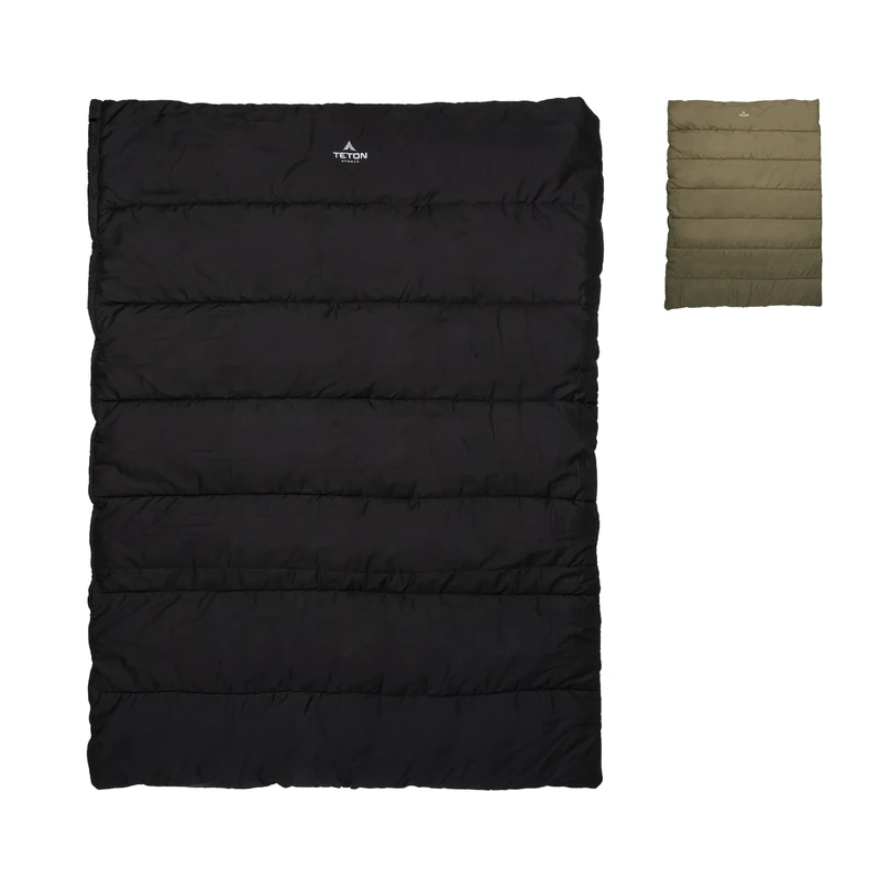 TETON Sports Evergreen Queen Size Sleeping Bag- Double Sleeping Bag – A Warm Bag The whole family can enjoy – Great Sleeping Bag for Camping, Hunting and base camp.