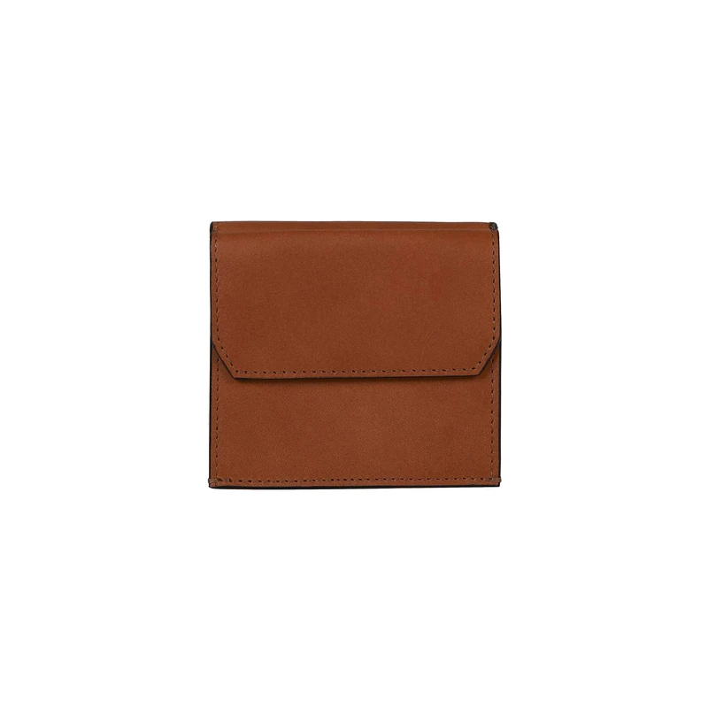 PINEIDER PS11SPD0502081 Men's Calf Leather Flap Credit Card Holder, Tan, One Size
