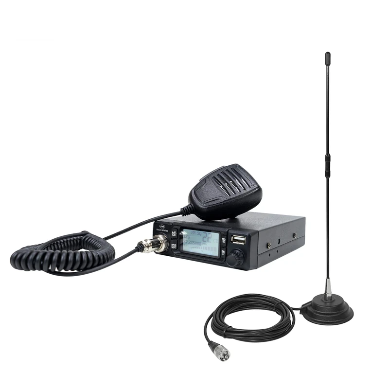 CB PNI Escort HP 9700 USB radio station package and PNI Extra 40 CB antenna with magnetic base, 12V / 24V power supply