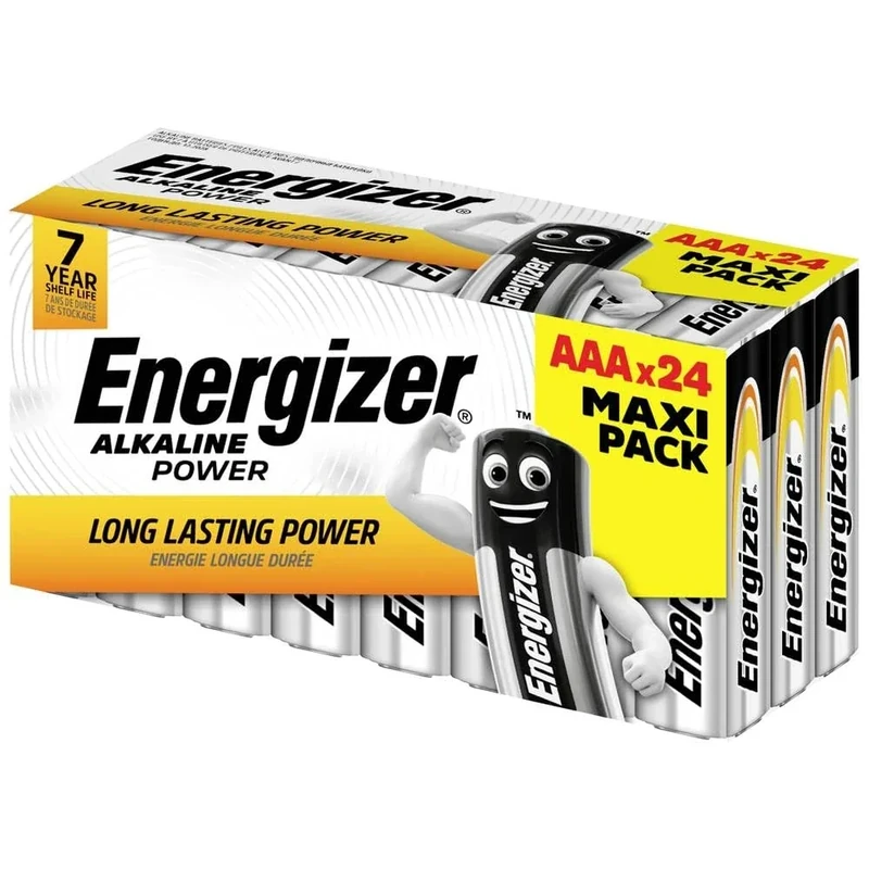 Energizer Power Micro (AAA) Battery Alkaline Manganese 1.5 V Pack of 24