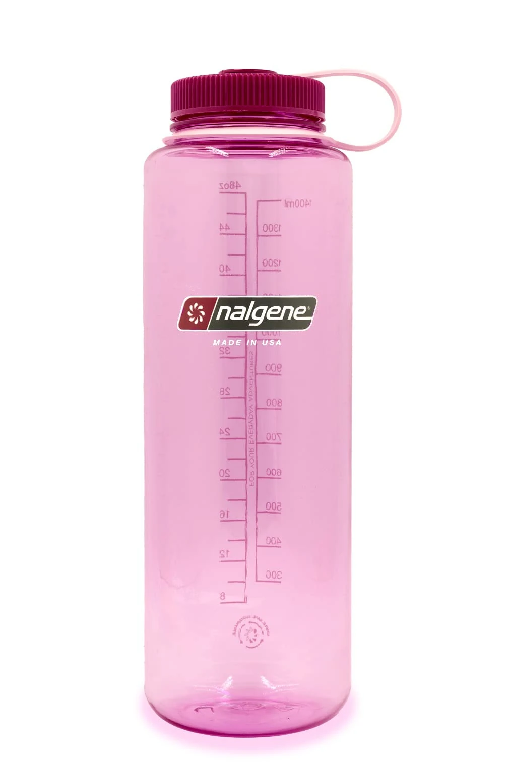 Nalgene Sustain Tritan BPA-Free Water Bottle Made with Material Derived from 50% Plastic Waste, 48 OZ, Wide Mouth, Cosmo