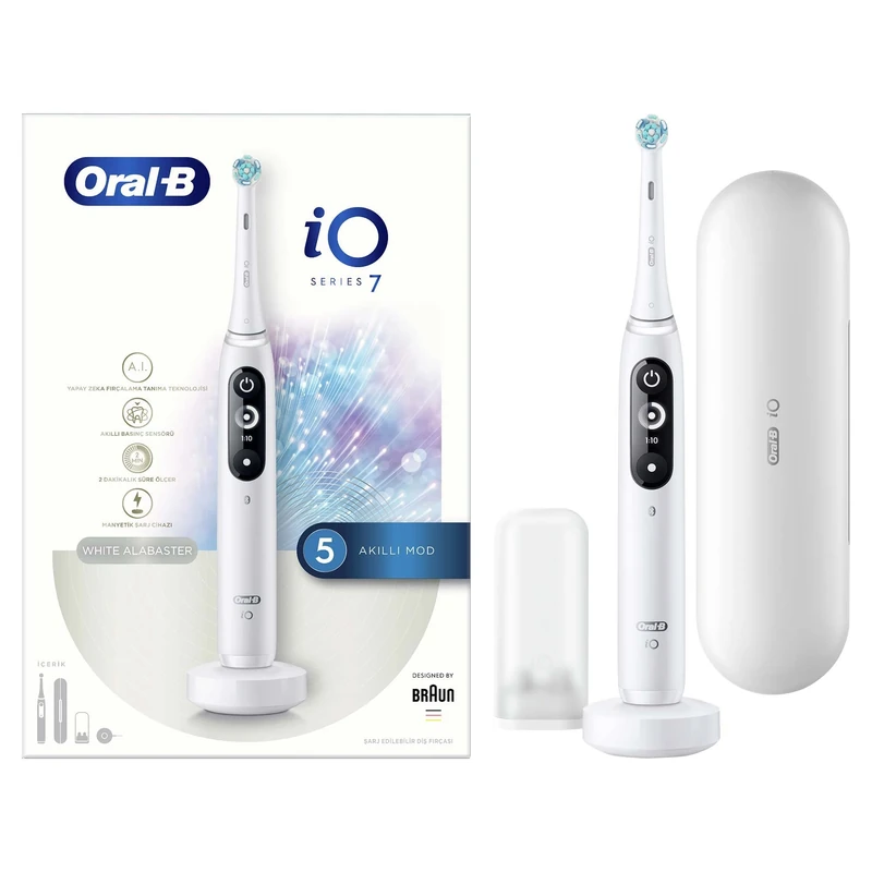 Oral-B Braun iOM7.1A1.1BD iO 7 Elektrinis Dantų ŠepetÃ„â€”lis Baltas Alabaster - Image 1