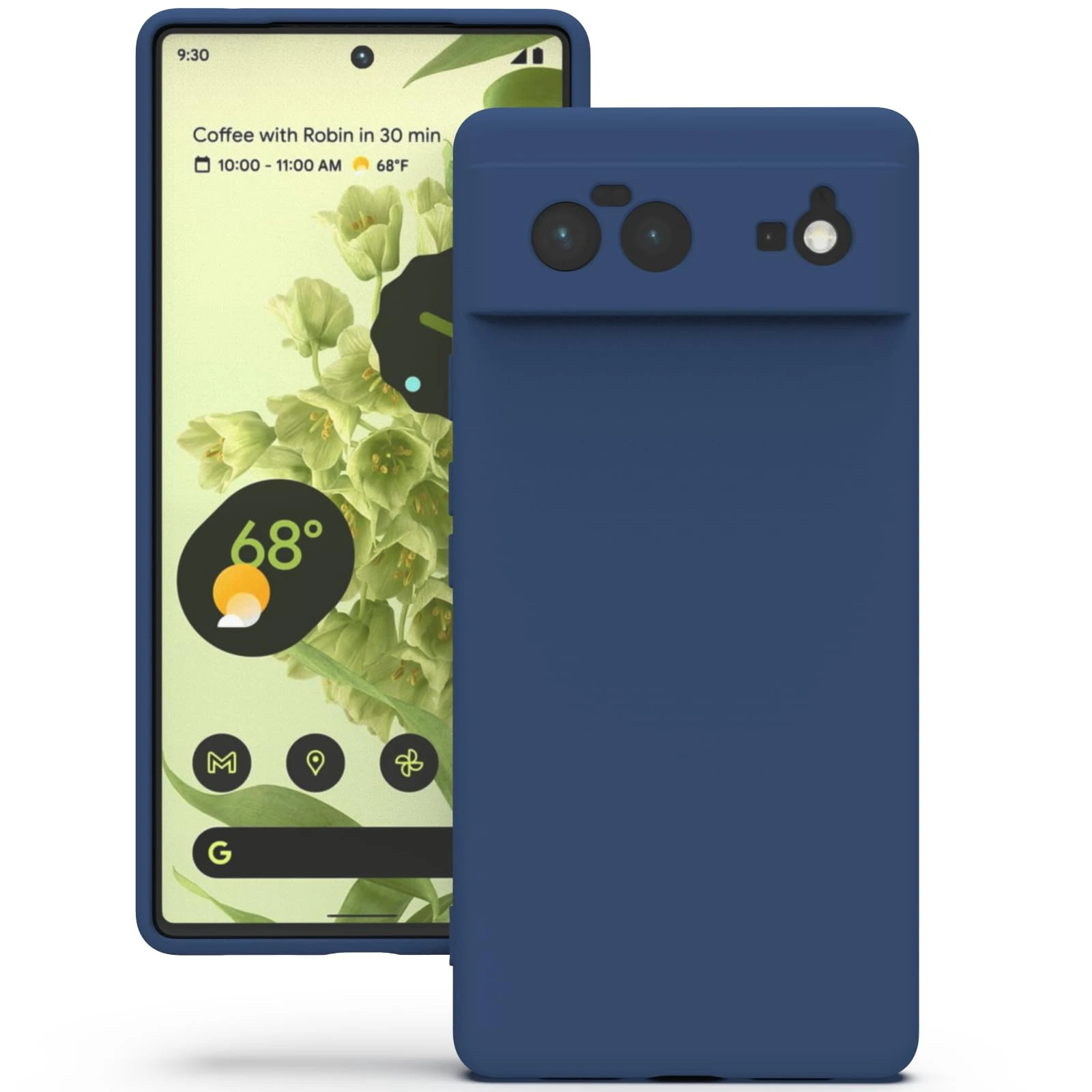 YATWIN Silicone Case for Google Pixel 6 5G, Soft-Touch, Shockproof, DustProof, Antiskid Full Body Armour Phone Cover for Google Pixel 6 5G - Dark Blue