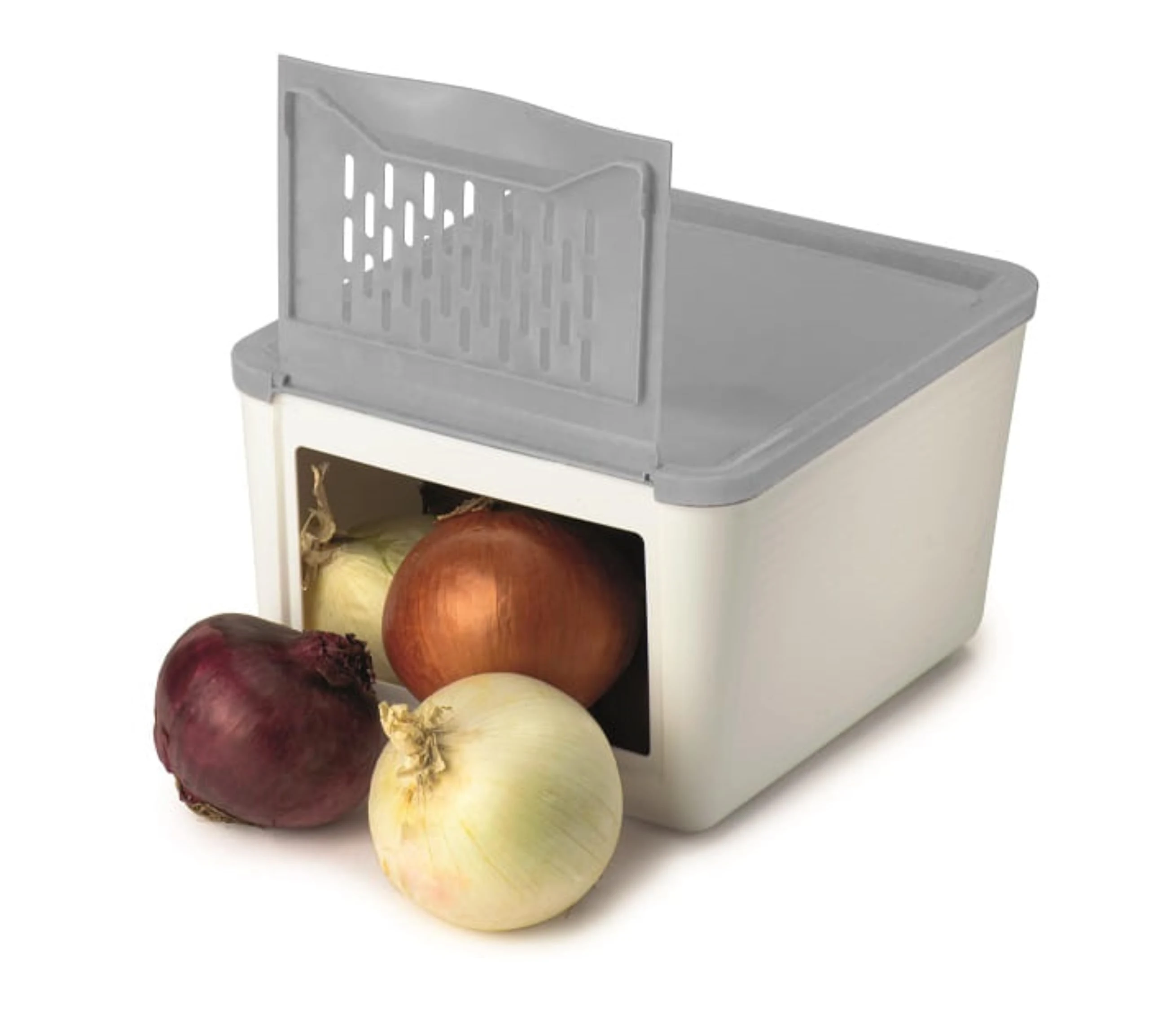 Snips Potato Keeper, 3 KG, 20x25,5x17,5 Cm, White and Grey, Food Container For Potato and Shallot,Made in Italy