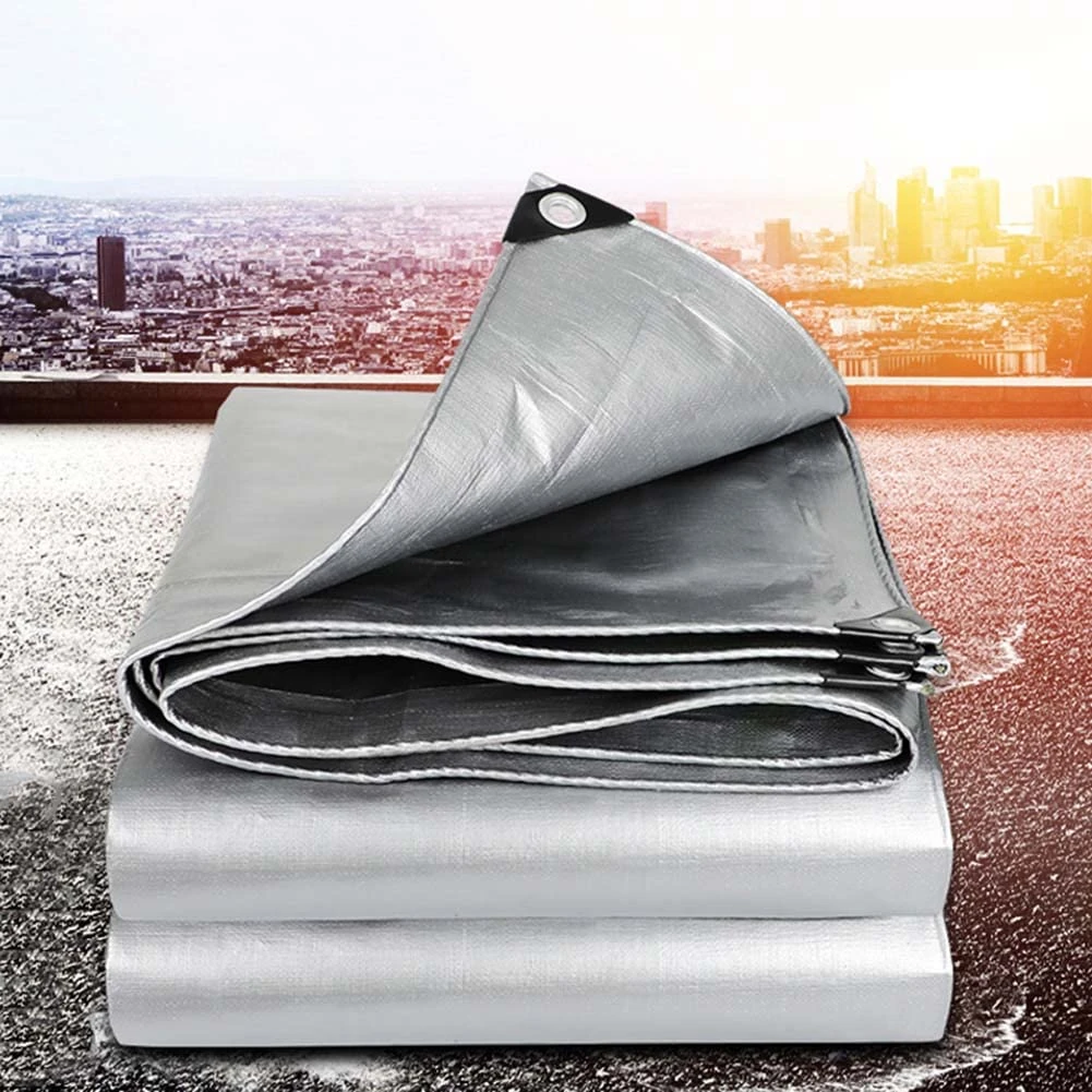 LHXY 6m*15m Waterproof Tarpaulin Heavy Duty Poly Tarp 180g/m² Ground Sheet Outdoor Cover w/Eyelets