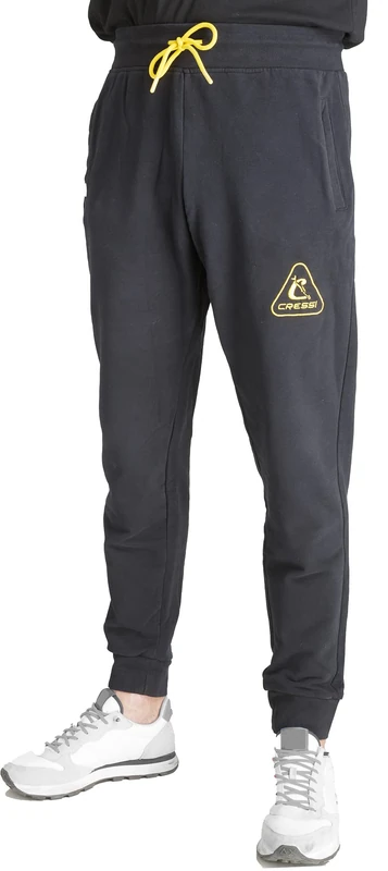 Cressi Unisex Unisex Sweatpants, Black Yellow, XL UK