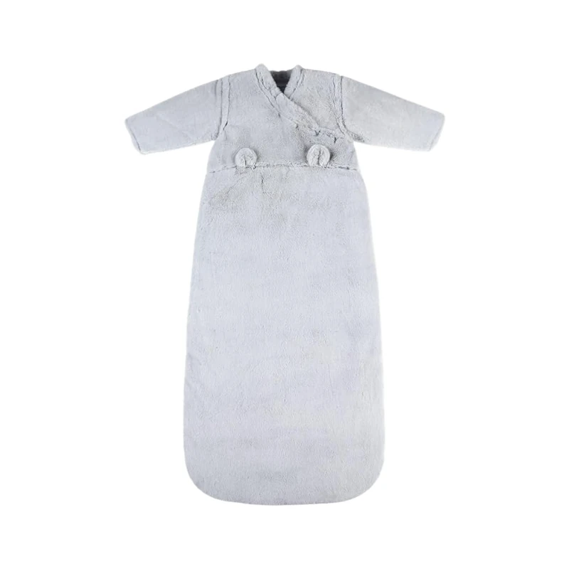 Nukies Winter Sleeping Bag for 6-24 Months (90-110 cm) - Tog 2 to 3.5 cm - Zip Closure - Polyester/Cotton - Grey