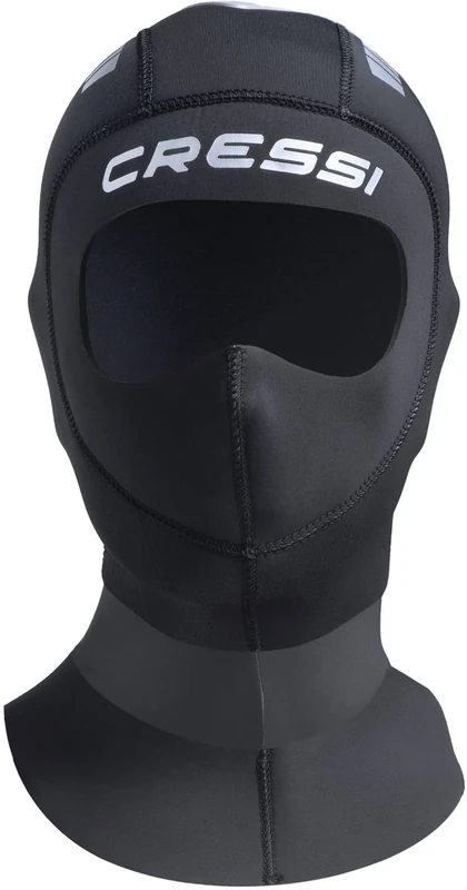 Cressi Unisex Orust Unisex 5mm Dive Hood, Black/Silver, XXL 6 UK
