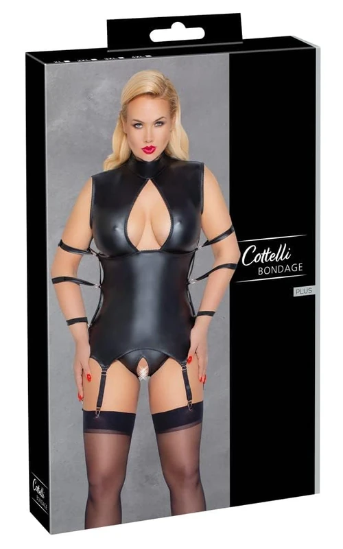Cottelli Bondage Suspender Shirt-26329001081 Black 4XL