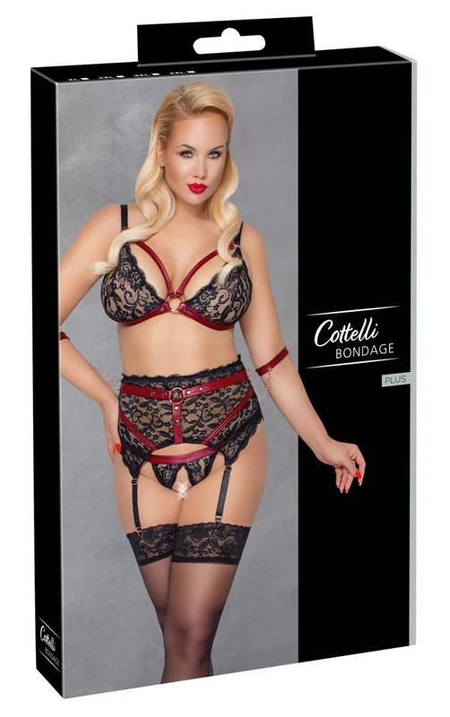 Cottelli BONDAGE BH Set-22139401081 Schwarz One Size