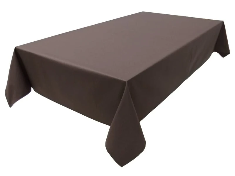 Tablecloth, Table Linen, 100% Cotton, Concept Collection, Choice of Colours and Sizes (Tablecloth - Oval 150 x 400 cm, Chocolate)
