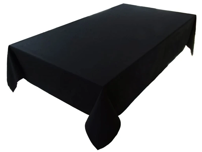 Tablecloth, Table Linen, 100% Cotton, Concept Collection, Choice of Colours and Sizes (Tablecloth - Oval 150 x 400 cm, Black)