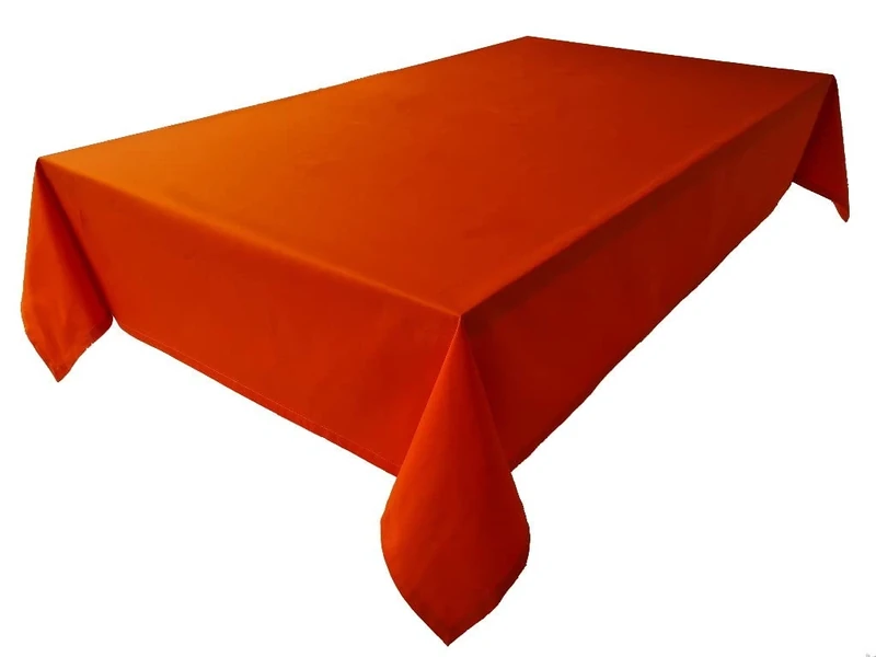 Tablecloth, Table Linen, 100% Cotton, Concept Collection, Choice of Colours and Sizes (Tablecloth - Oval 150 x 400 cm, Orange)