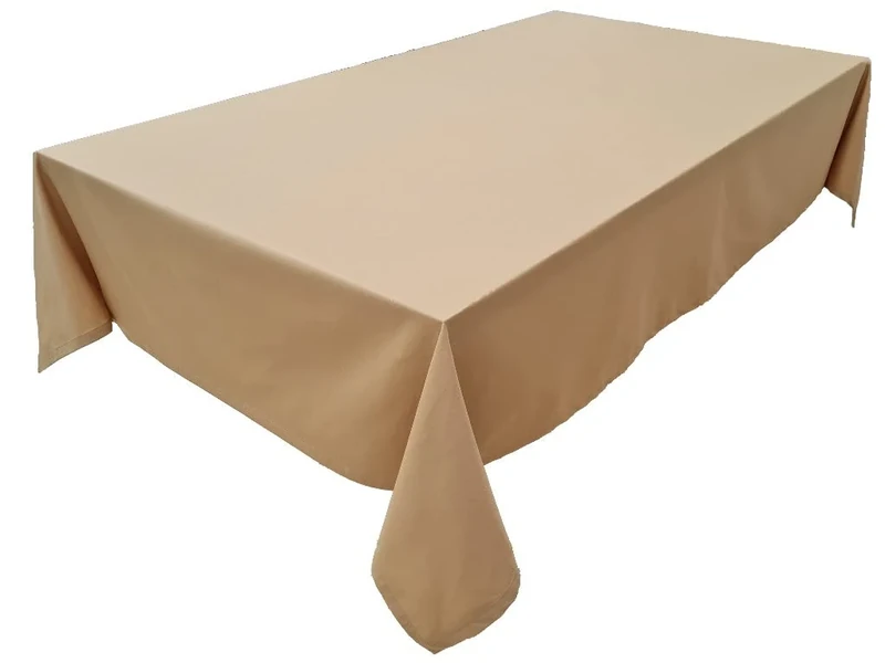 Premium Tablecloth - 100% Cotton - Concept Collection - Choice of Colour and Size (Oval Tablecloth 150 x 400 cm, Camel)