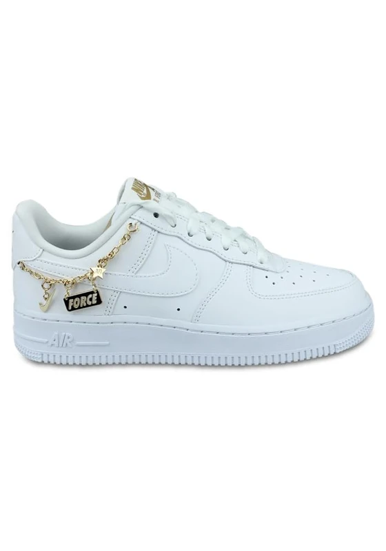 NIKE DD1525-100 Air Force 1 '07 LX Men White/White-Metallic Gold-FLT Gold UK 6