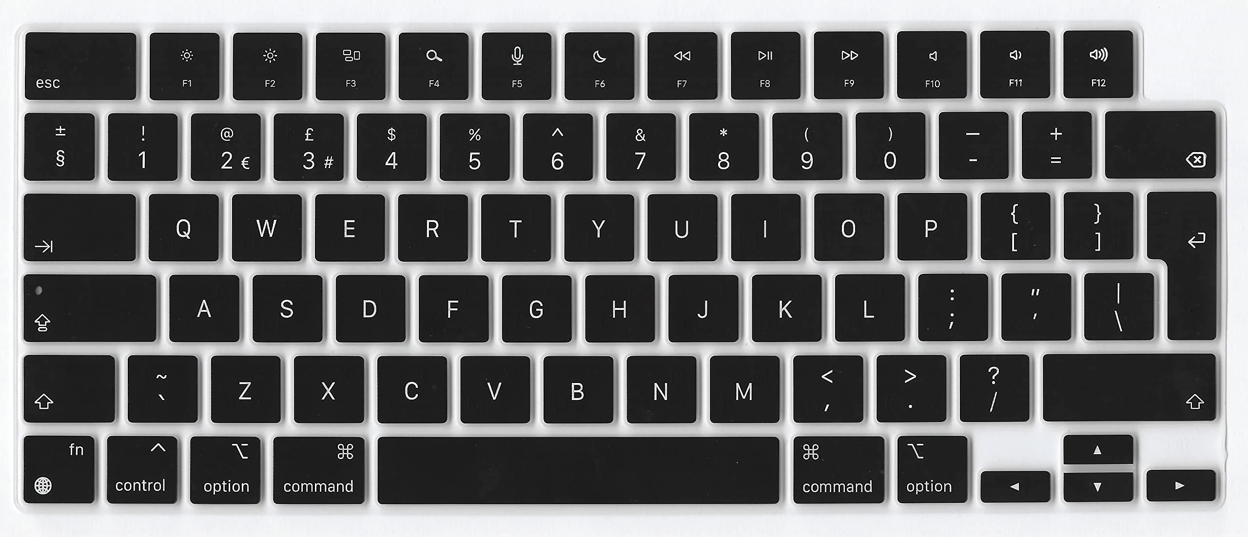 Se7enline Compatible with 2021/2022/2023/2024/2025 MacBook Pro 14 & 16 inch & MacBook Air 13.6 & 15.3 inch Keyboard Cover Skin Skin M5 M4 M3 M2 M1 Chip,Black