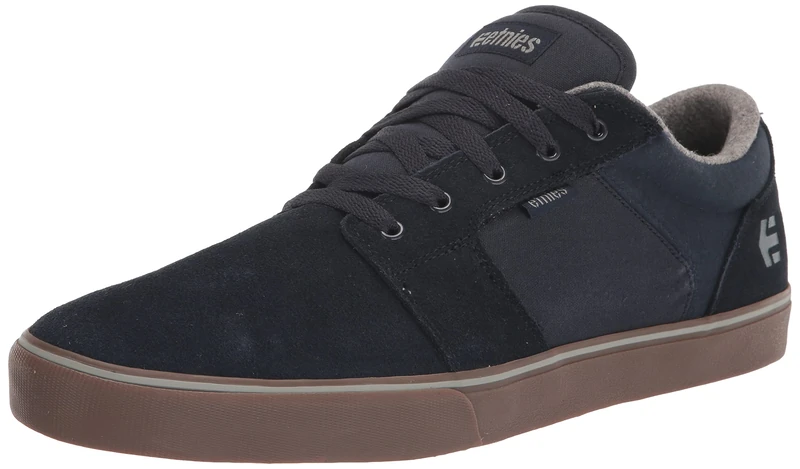 Etnies Barge LS – Classic Skate Look, Slim Vulcanized Silhoutte, Hefty Armored Collar, Reinforced Vulc, Cushioned Fit, Everyday Sneakers