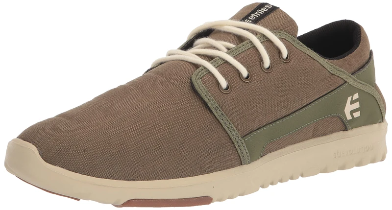 Etnies Scout Men's Skate Shoe, Olive/Tan/Gum - Sustainable, Comfortable, and Durable Sneakers