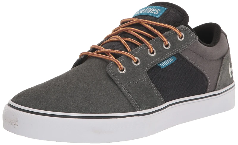 Etnies Men's Barge LS Skate Shoe, Grey/Black/Yellow, 5 UK